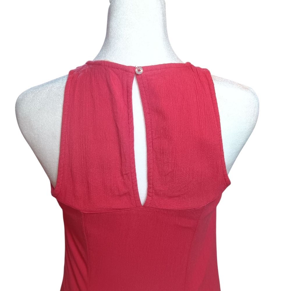 Hollister Embroidered Sleeveless Tank Dress Red Sz S - Picture 4 of 12